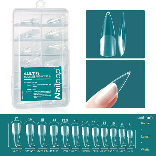 120Pcs Acrylic Nails Fake Capsule Short Almond Coffin Square Artificial Nail Extension Soft Gel Tips Accessories Tools