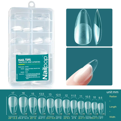 120Pcs Acrylic Nails Fake Capsule Short Almond Coffin Square Artificial Nail Extension Soft Gel Tips Accessories Tools